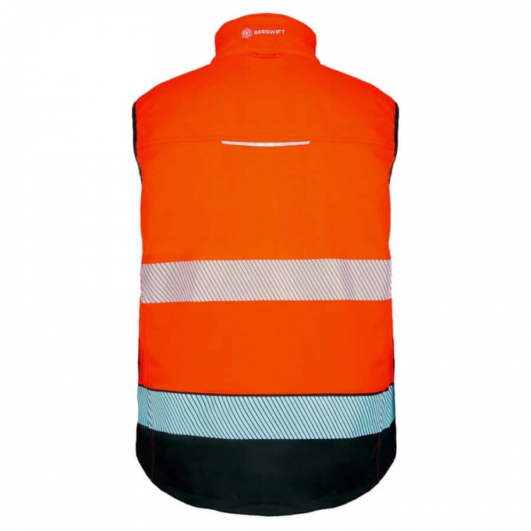 Beeswift BSDBWTTORBL Deltic Hi-Vis Bodywarmer Two-Tone Orange Black
